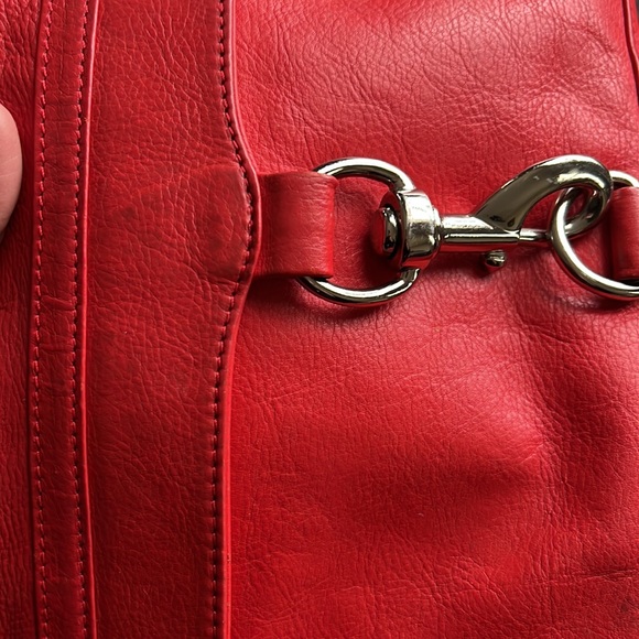 Rebecca Minkoff red Mac handbag with silver chain - Picture 2 of 9